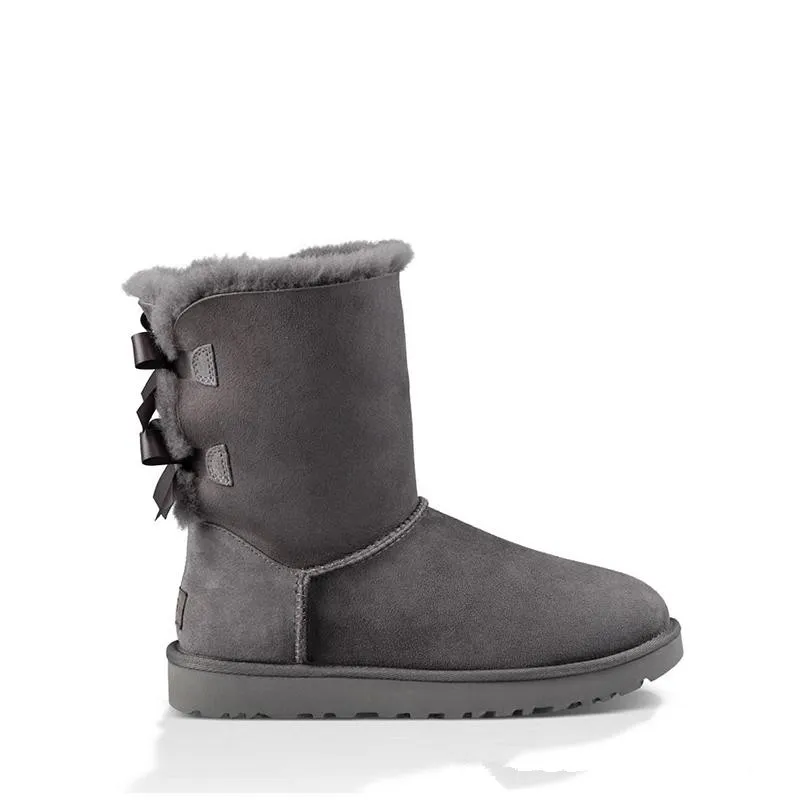 designer kvinnor vinter snöpälsstövlar mode australien klassiska ankel mini kort rosett boots trippel svart kastanj damstövlar 35-41