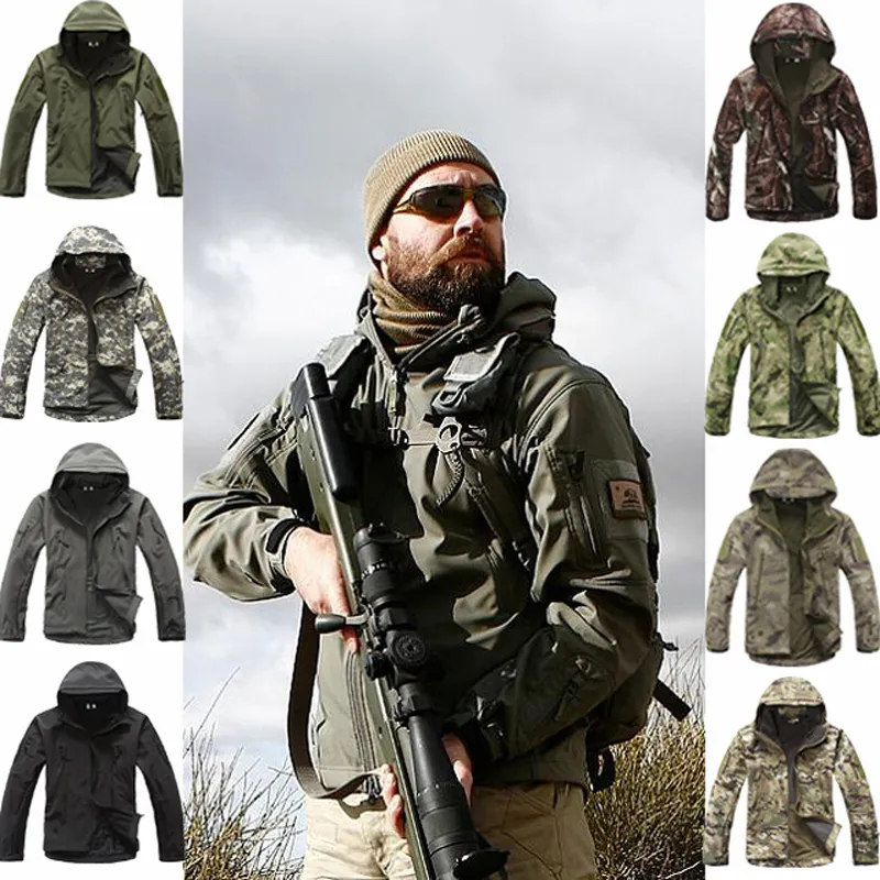 Outdoor Sport Softshell Jacken oder Hosen Männer Wandern Jagd Kleidung TAD Camouflage Militärische Taktische Sets Camping Jagdanzüge