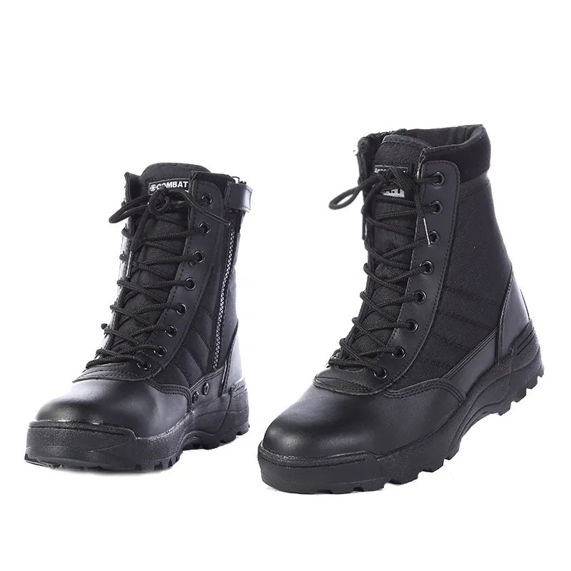 Winterschoenen Heren Woestijnlaarzen Militaire laarzen Heren Werkveiligheidsschoenen SWAT-legerlaars Zapatos Ankle Lace-up Side Rits Combat Boots