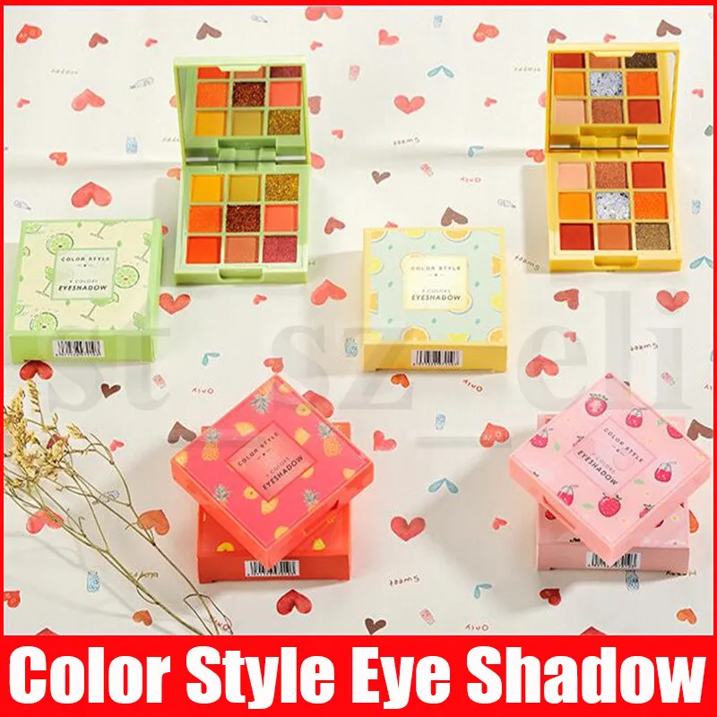 Kolor Styl Makeup Eye Chines Cień Prasowany Palette Proszek 9 Kolor Matowy Shimmer Owoc Eyeshadow Style 4 Styles