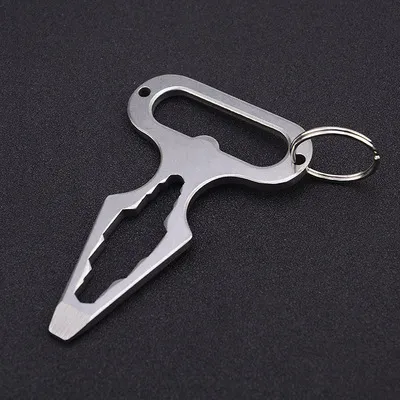 EDC zelfverdediging Spiked Defense Keychain Outdoor Multifunctionele Gecombineerde Moersleutel Sleutelhanger Roestvrijstalen Flessenopener Camping Tool