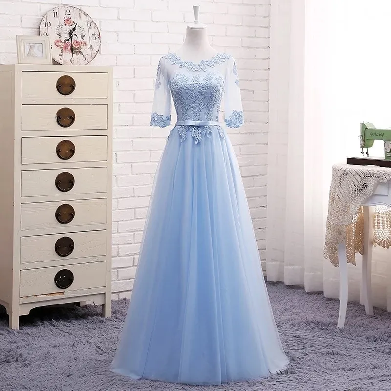 Vestido de festa hotsell azul e branco