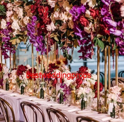 Wysokiej Jakości Rose Dekoracyjne Kwiaty Ślubne Sztuczne Kwiat Wall Tle Panele Stoi Decoration Best01135