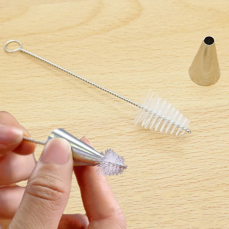 Nozzle Brush Nylon Straw Cleaners Baby Milk Bottle Nipple Cleaning Tools Cake Nozzle Clean Brushes Kitchen Accessories