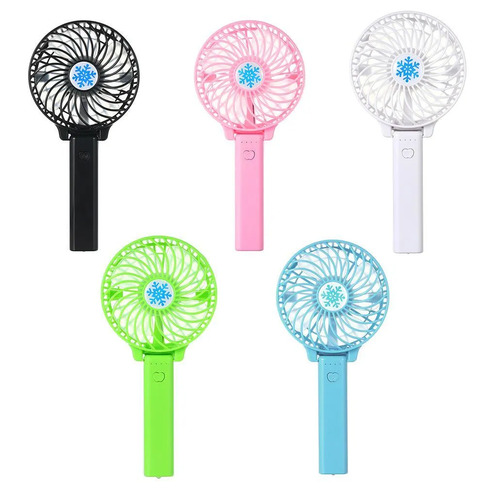 Fashion Mini Fan Portable USB Batteri Fläkt Ventilation Fällbar luftkonditionering Fläktar Fällbar kylare Mini Operated Handhållen Kylfläkt