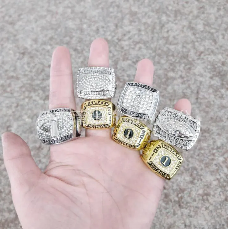 2011-2017 Fantasy Football Championship Ring 7 sets groothandelfabrikanten