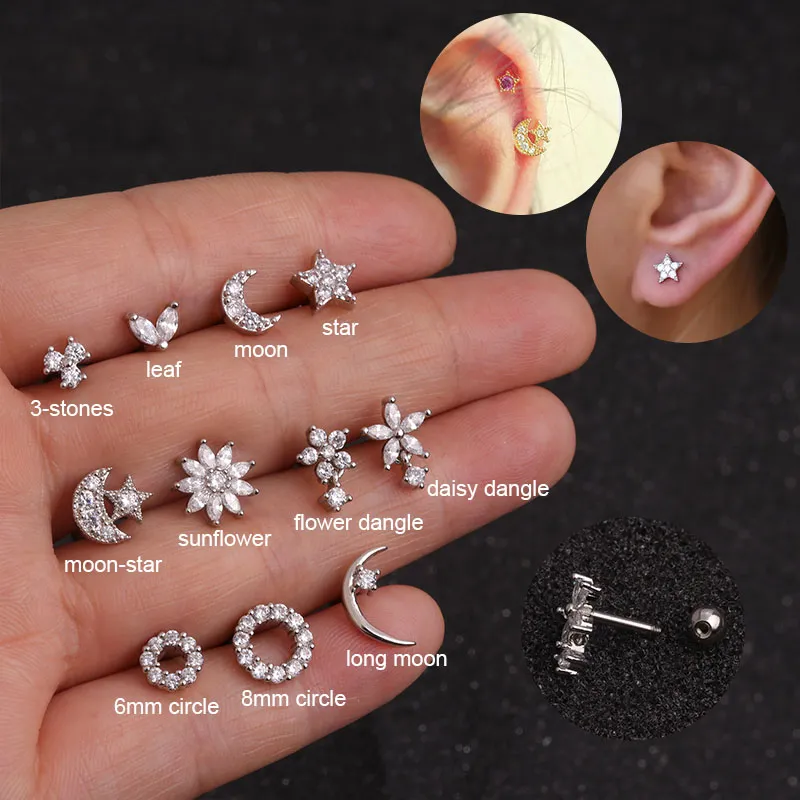 Tragus Ring Dainty Tragus Stud Dainty Barbell Earrings Cute Helix