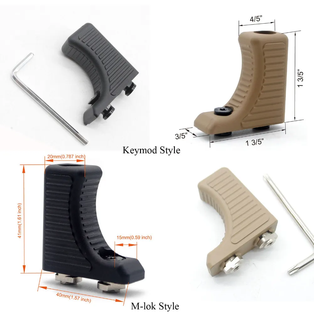 Black/Tan Color_Aluminium Handstop Tactical Hand Grip Kit Framåt framåt Foregrip Ultralätt för Keymod/M-lok Handguard Mount