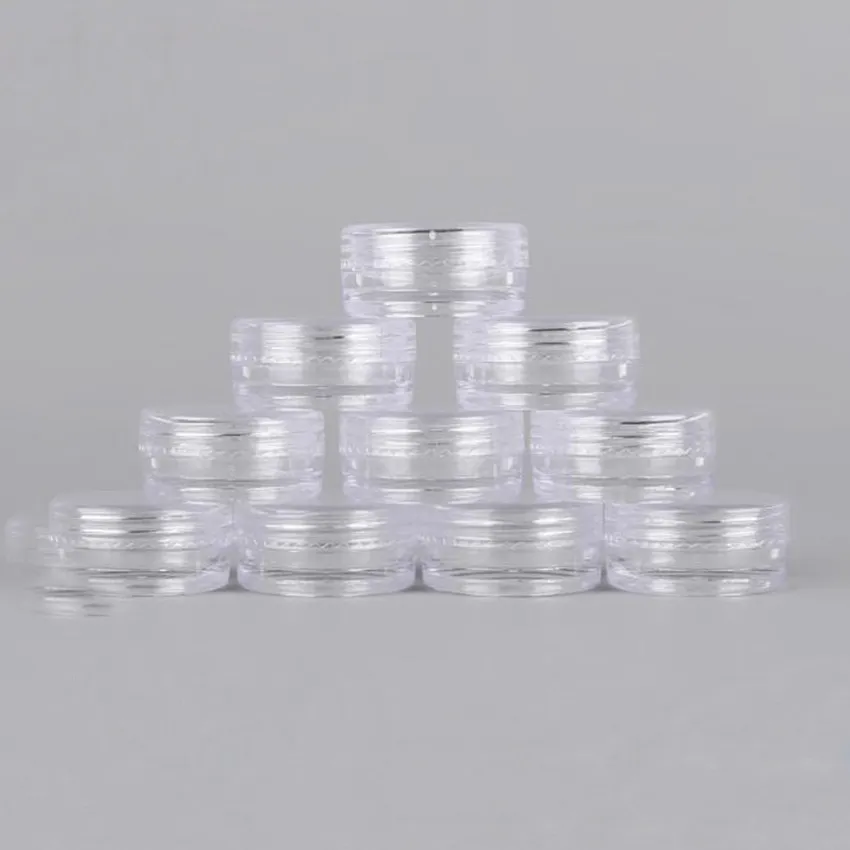 2.5g glitter bottle clear lotion cream bottles 2.85*1.4cm transparent PS glitter powder bottles A02