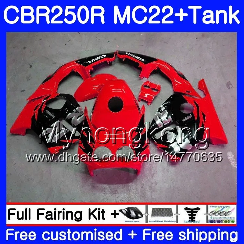 Injection +Tank For HONDA CBR 250RR red glossy hot CBR250RR 90 91 92 93 94 263HM.2 MC22 CBR 250 CBR250 RR 1990 1991 1992 1993 1994 Fairing
