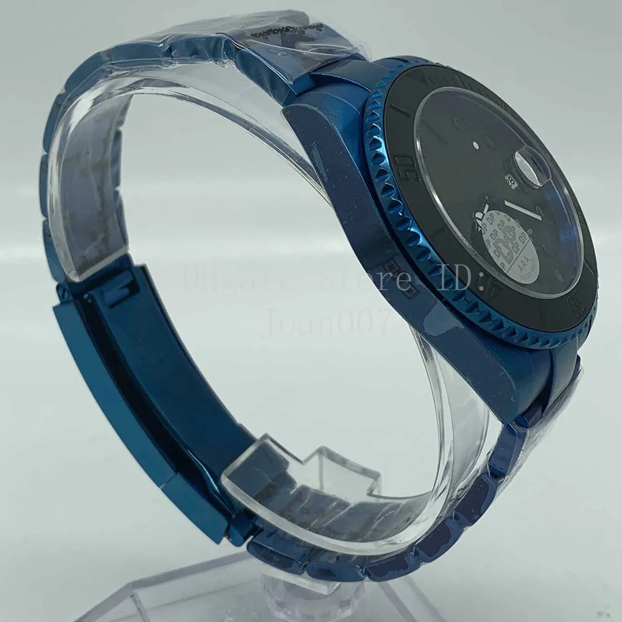2020 Nieuwe Heren Horloge Zwarte Keramische Bezel SUB Horloges Glanzende Blauwe Plating Roestvrij Staal Automatische Mechanische Heren Horloges 40mm MAD277x