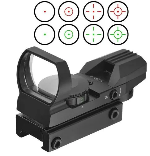 Ottica Compact 1X22X33 Reflex Red Green Dot Sight Scope 4 Reticolo per la caccia Tactical Reflex Red/Green Laser 4 Reticolo