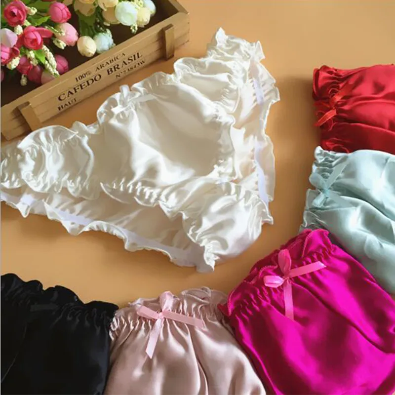 Silk Satin Ruffle Ruffled Panties For Women Plus Size Tanga Intimates With  Knickers Moxeay Underwear Briefs XXL From Brry, $28.29