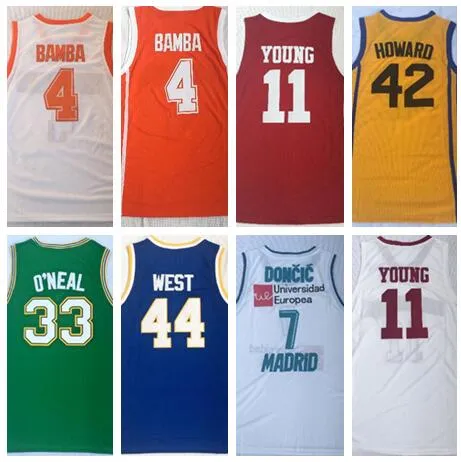 Discount Cheap 4 BAMBA RED 30 CuBBY 4 PETROVIC 23 Rose BLUE College Basketball jerseys,33 11 Young 7 Doncic College Basketball Wear
