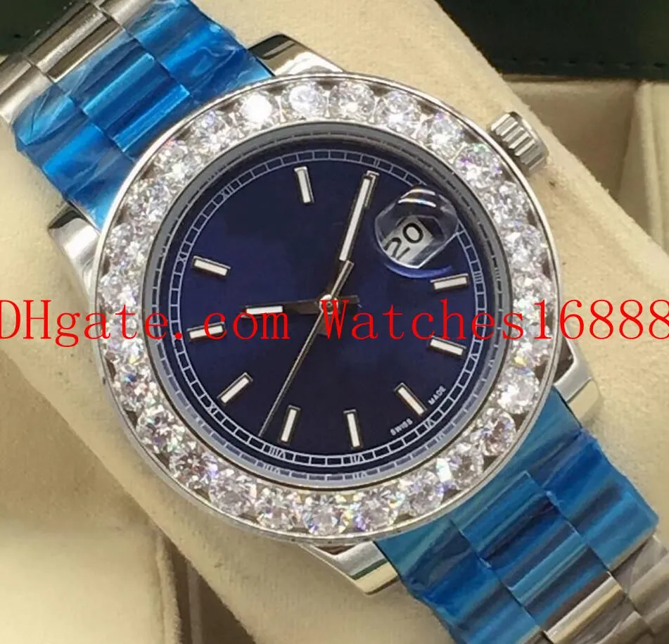 고품질 2 색 DATEJUST II 남성 시계 40mm 블루 116300 스테인레스 스틸 다이아몬드 운동 자동 기계 손목 시계 다이얼