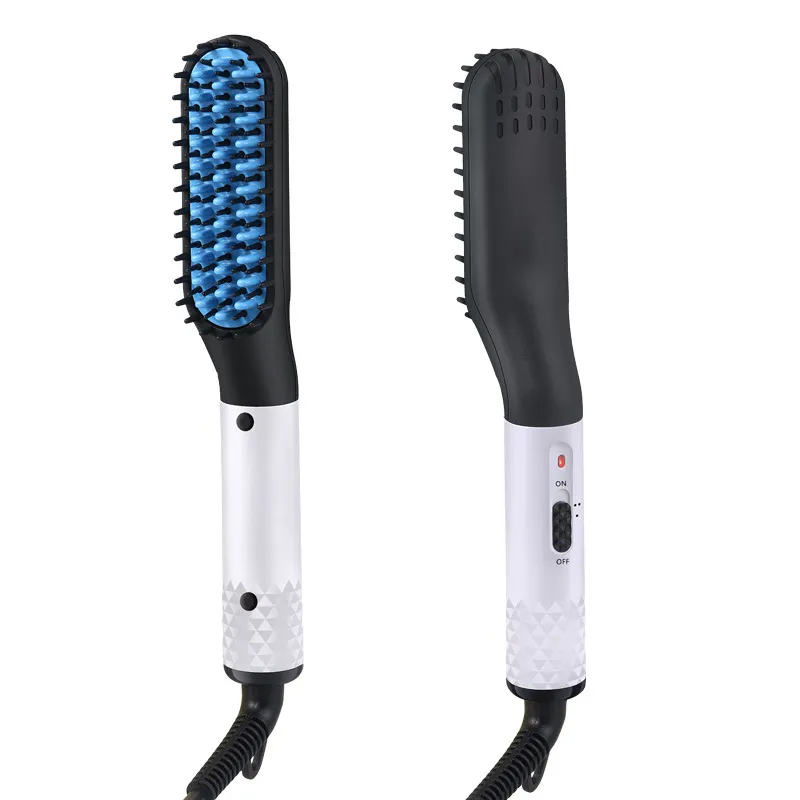 Lisseur à barbe multifonctionnel, peigne à cheveux, brosse électrique à chauffage rapide, fer à lisser, peigne de coiffure pour hommes