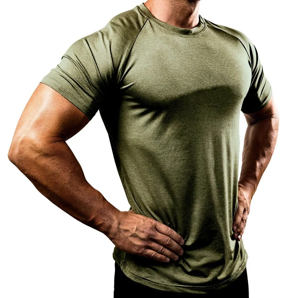 Men T Shirts Summer Sports Running Top Tees Mens Clothing Short Sleeve Casual O Neck Quick drying Fitness Tshirt Sportwear CY200515