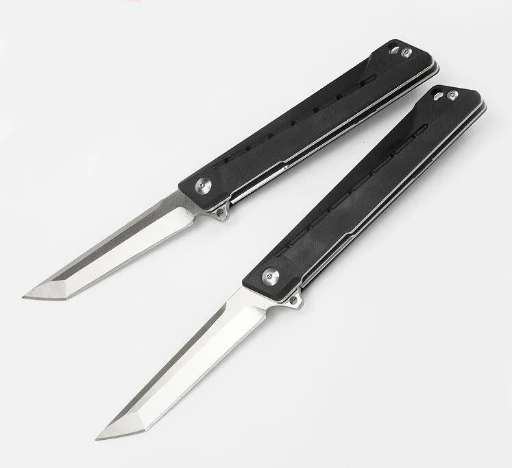 Speciale Aanbieding Kogellager Flipper Folderng Mes 3.6 "D2 Satijn Tanto Blade Black G10 + Roestvrijstalen bladhandvat EDC Messen