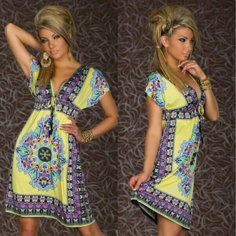 Bohemian Printed Womens Summer Dress Vintage Korean Style 50S Boho Party  Dress At Affordable Price From Manson_ze, $7.87