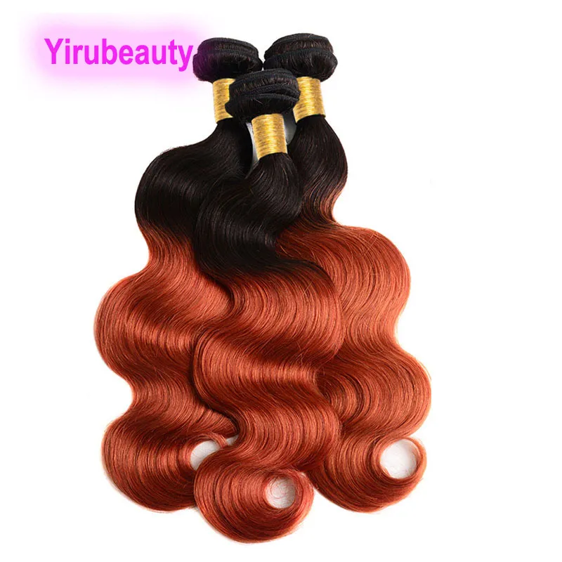 1B 350 Brazilian Virgin Hair Three Bundles Two Tones Color Body Wave 10-28inch Double Wefts 3 pieces/lot 100% Human Hair 10A Dyed