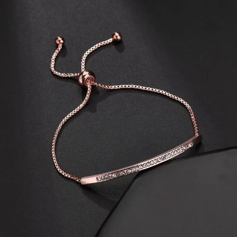 lots mode enkel justerbar kvinnlig tennisarmband inlay strasspar par smycken 3 färg c511330503