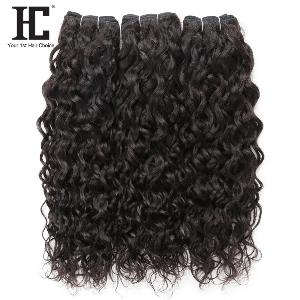 Pacotes brasileiros do Weave do cabelo humano da onda de água 3PCS extensões naturais do cabelo humano de 100% cor 8-228 polegadas Virgin cabelo malaio indiano do Virgin