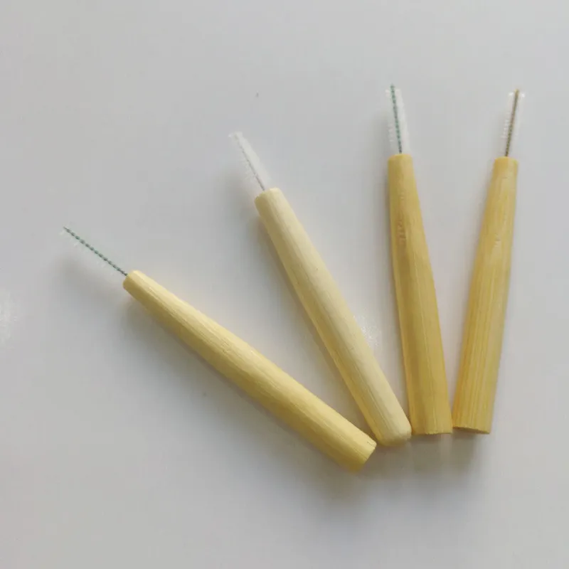 Escova dental de bambu interdental Bambu Limpeza dental de limpeza de leite escova de limpeza