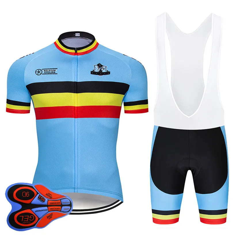 Factory direct sales Moxilyn 2020 Belgium Cycling Jersey Set MTB Uniform Bike Clothing Breathable Bicycle Clothes Wear Men's Short Maillot Culotte