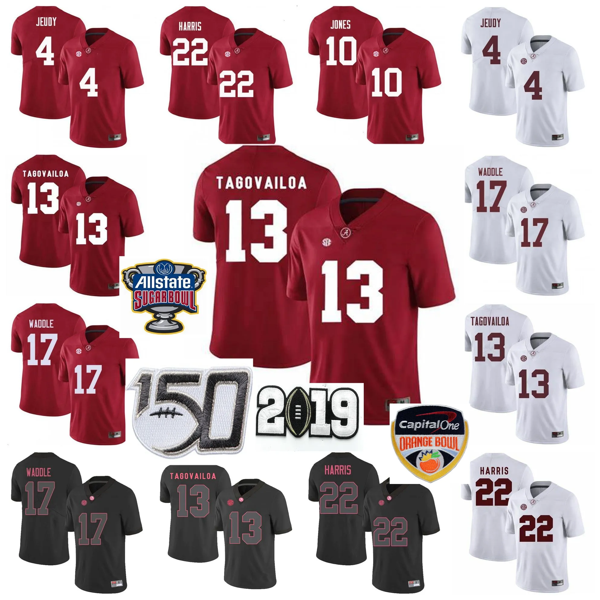 Custom NCAA Alabama Crimson Tide Jerseys Tua Tagovailoa Jersey Jerry
