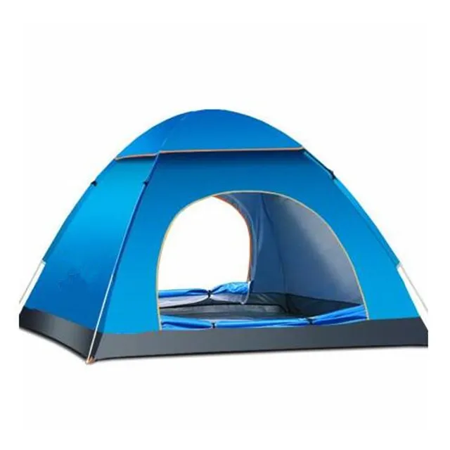 -Ny kvalitet utomhus camping 2 personer 2 dörrar dubbel vattentät glasfiber stång bärbar tält cts002234i
