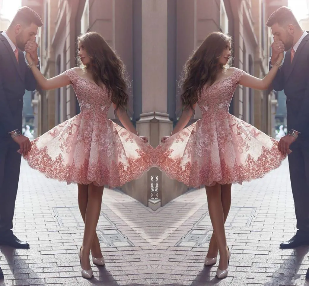 dusty pink hoco dress BABARONI Corset Top Short Satin Prom Dress with Beaded Dusty Rose, Dusty Rose / US0