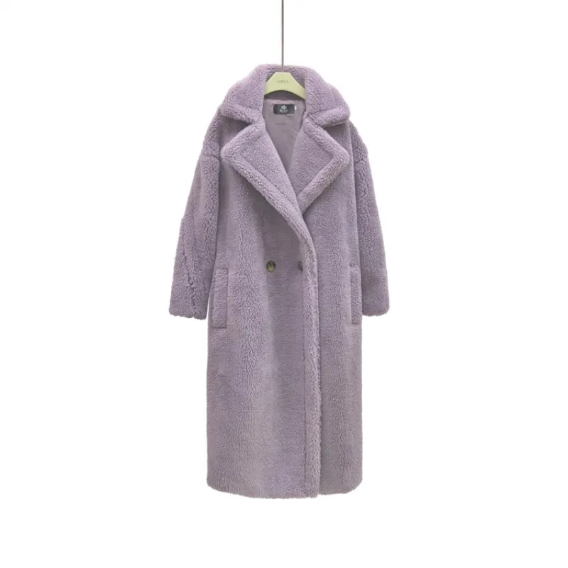 MONMOIRA rose Long Teddy manteau femmes hiver chaud femmes fausse fourrure manteau dames 8 couleurs Teddy veste dames extérieur pardessus