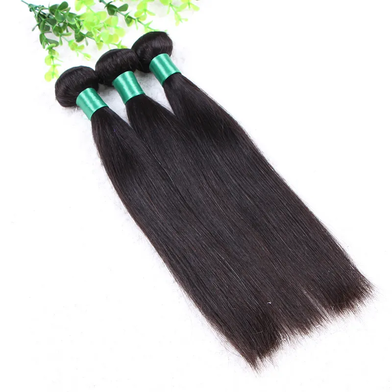 Tangle free shedding free can be bleached Brazilian straight Virgin Hair 3 Bundles Human Remy Hair Unprocessed Peruvian Malaysian Hair Weft