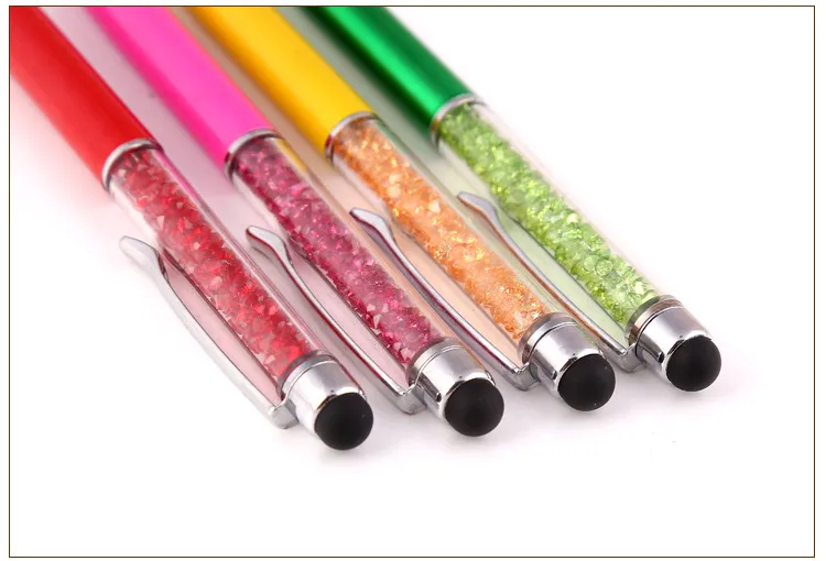 wholesale Cheapest Glitter Ballpoint Pen Student bling bling writing pens  Colorful Crystal Ball pens black ink Touch Pens For School Office Supplies