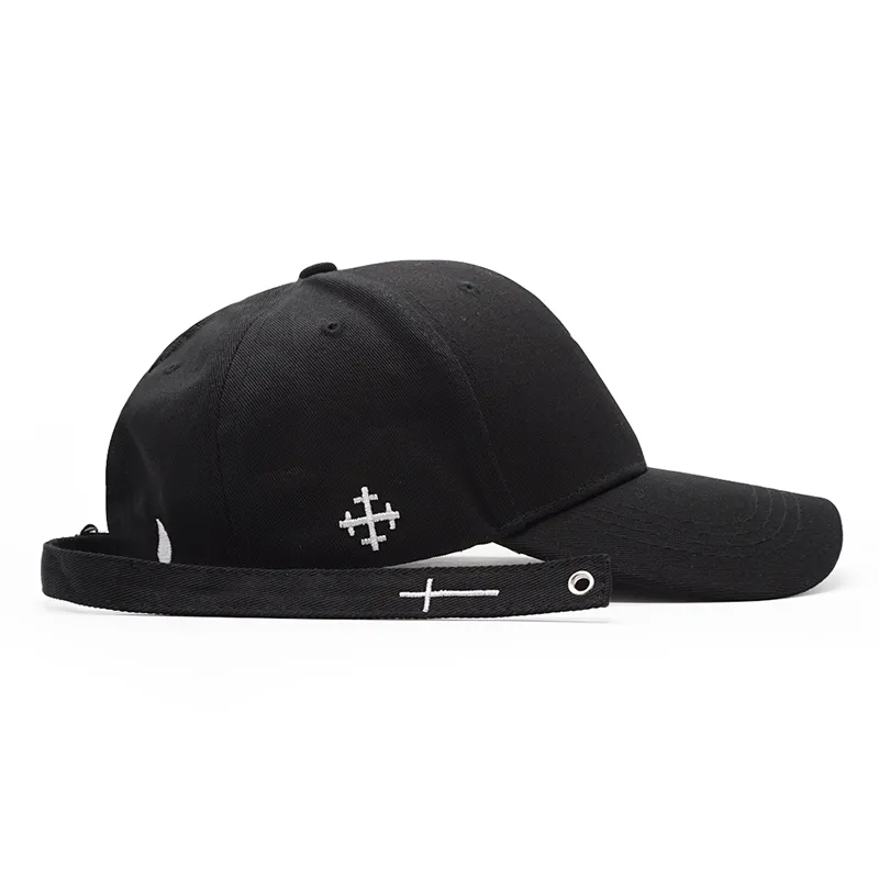 Yeni moda kadın erkek çapraz kemer beyzbol şapkası siyah nakış mektup snapback şapka casquette rahat pamuk çapraz sivri kap kemik