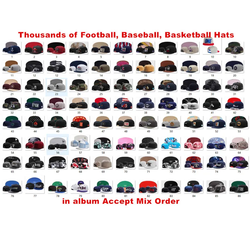 Groothandel Basketbal Snapback Honkbal Snapbacks All Team Football Snap Back Hoeden Dames Heren Flat Caps Hip Hop Snap Backs Cap Goedkope Hoeden