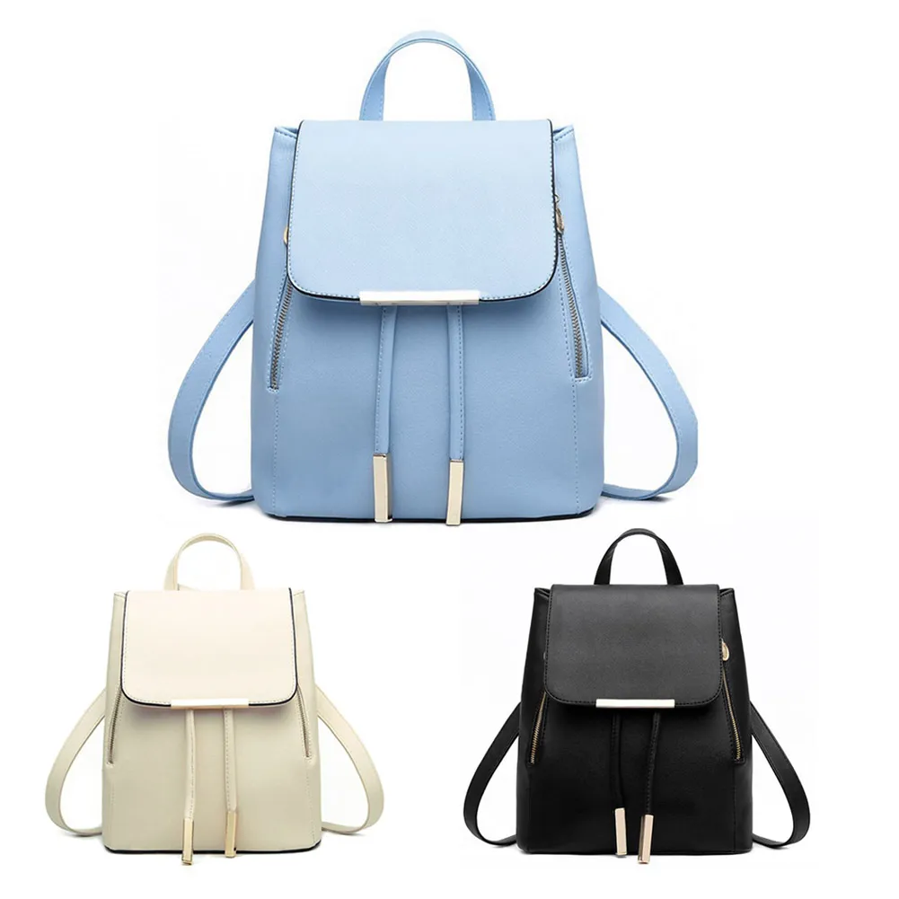 Women Backpack Travel PU Leather School Bags For Teenagers Rucksack Shoulder Bag bolsa feminina