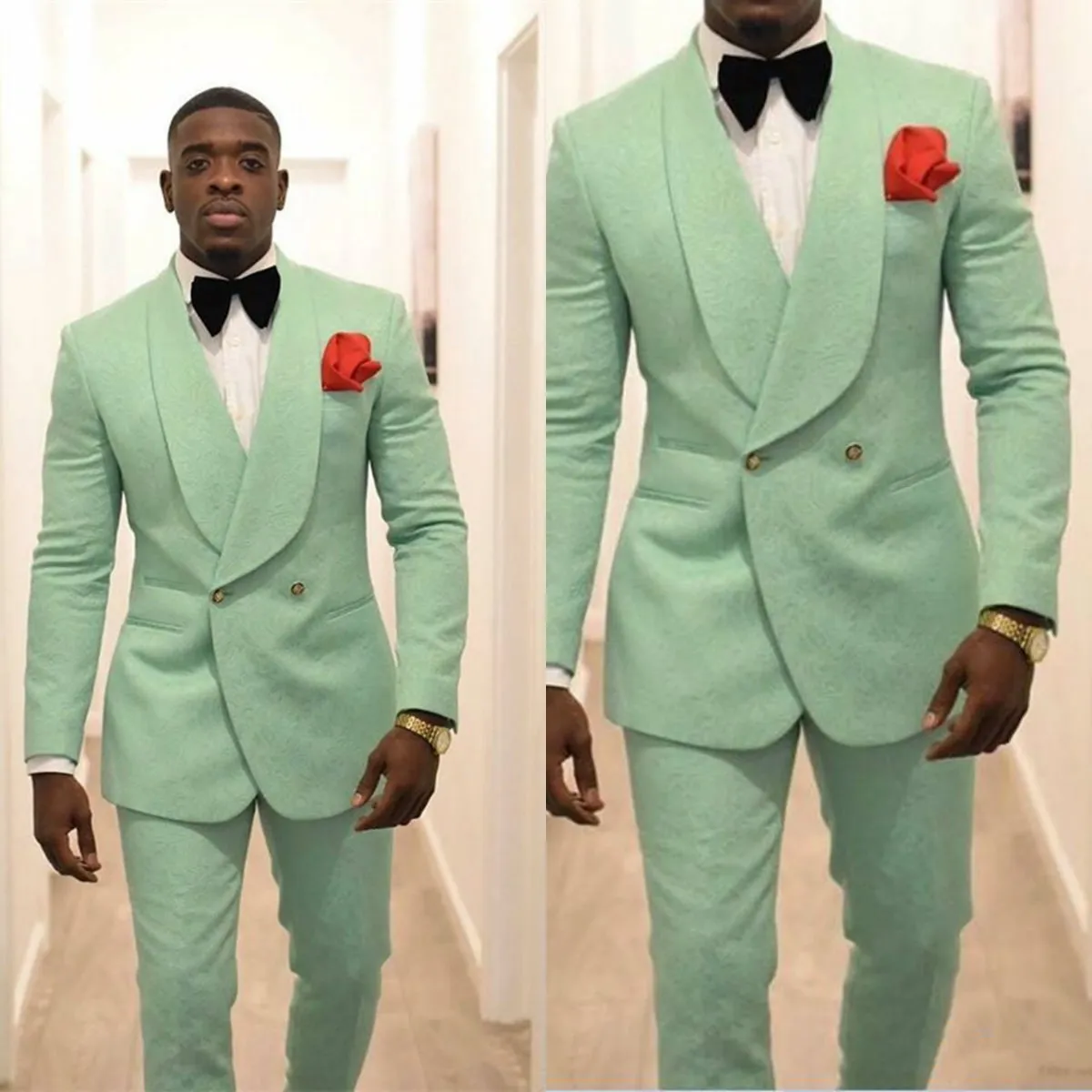 2020 Düğün Smokin İçin 2 adet Blazer Örgün Damat Giyim (Ceket + Pantolon) Şal Yaka Çift Breasted Erkekler Groomsmen Suits Peaked