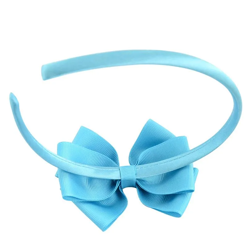 Solid Grosgrain Ribbon Hairbands Elastic Hair... From  display picture 1