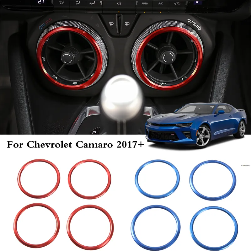 Aluminum alloy Air Conditioning Outlet Ring Decoration Accessories for Chevrolet Camaro 2017+ 4pcs/set Car Interior Accessories
