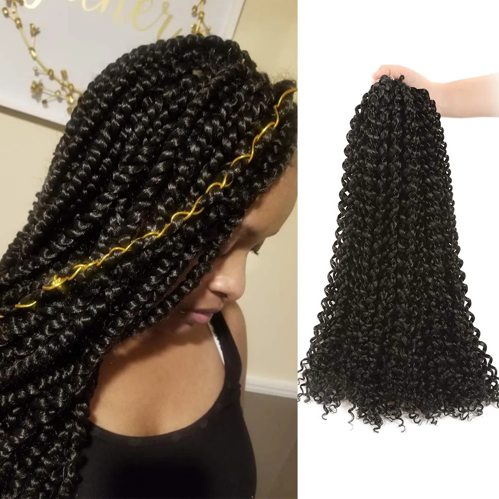 5 sztuk Passion Twist Hair 18 cali Długie warkocze do Pasji Twist Crochet Platforma Włosów Włosów Syntetyczny Włókno Naturalne Włosy Przedłużanie (18, 1b)