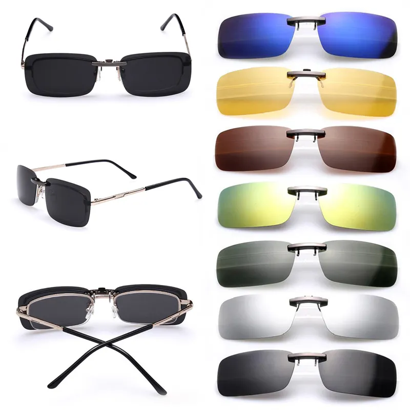 Hurtownia-męska Spolaryzowany Dzień Night Vision Clip na Okulary Okulary Okulary Moda