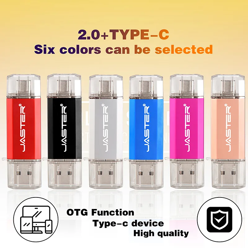 OTG USB فلاش محرك أقراص نوع C Pen Drive 64GB 32GB 16GB USB Stick 2 0 Pendrive for type-C Device267S