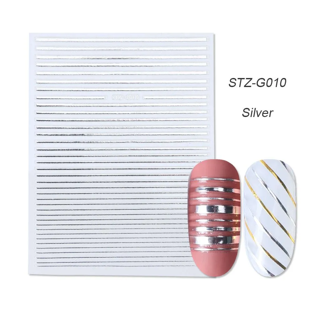 gold silver 3D stickers STZ-G010 Silver