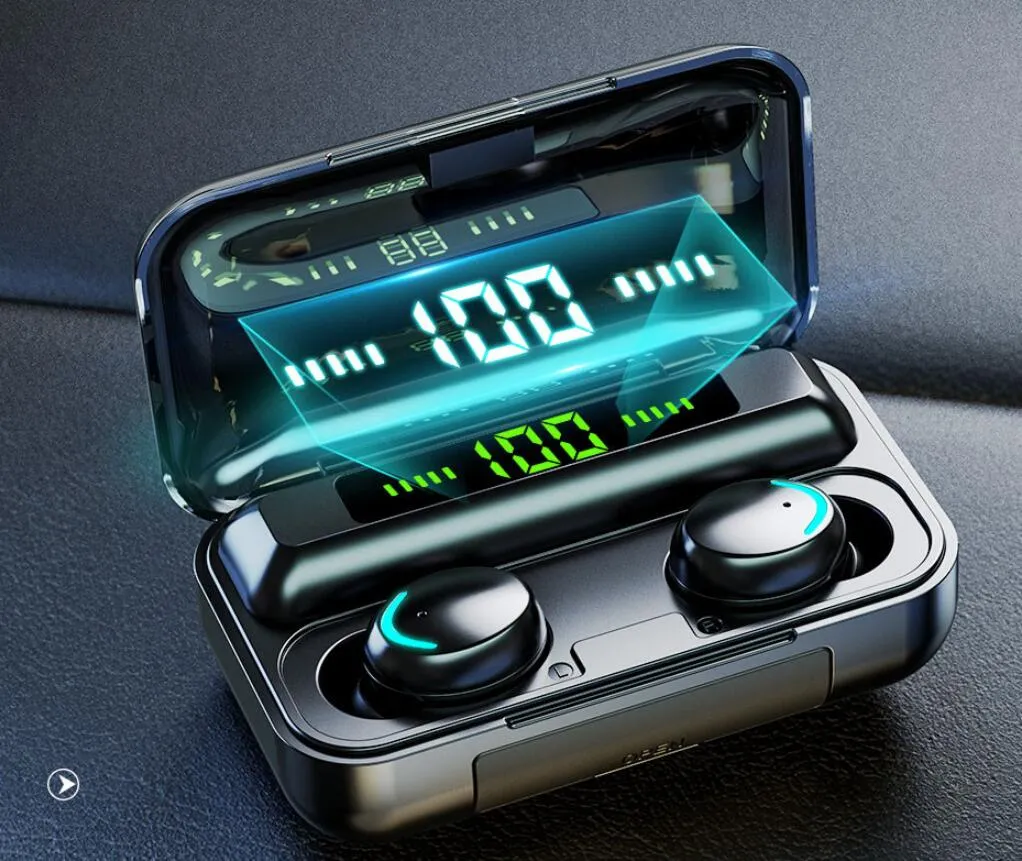 Tws bluetooth 5.0 earphones 2200mah charging box wireless sales headphone 9d stereo sports waterproof earbuds headsets with microphone