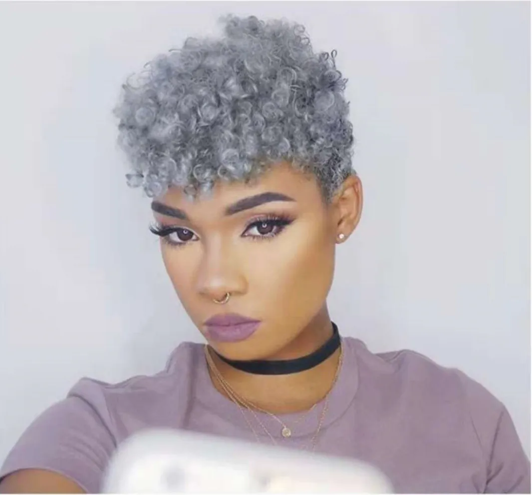 Kinky Curly Afro Puff Drawstring Grey Ponytail Hairpiece In Silver Grey For Black Women Virgin Hair Extension From Echoli2013 42.07 DHgate.Com