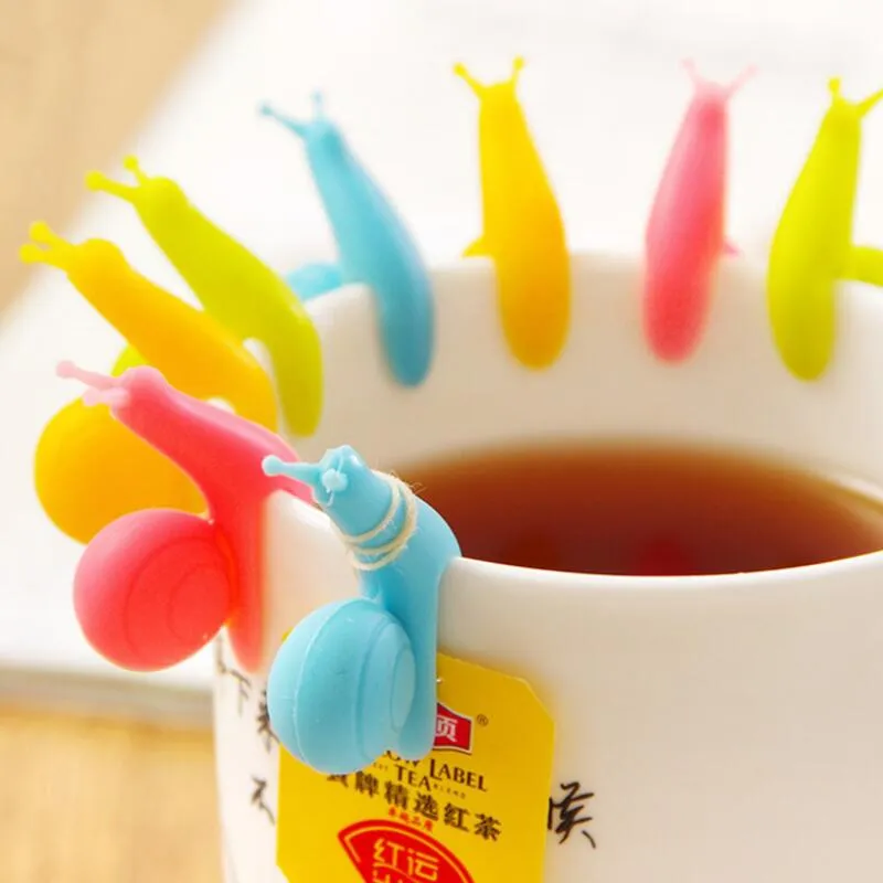 Cooking Tools 10 PCS Small Snail Recognizer Device Tea Infuser Cup Of Tea Hanging Bag Color Randomly free shipping JL7781
