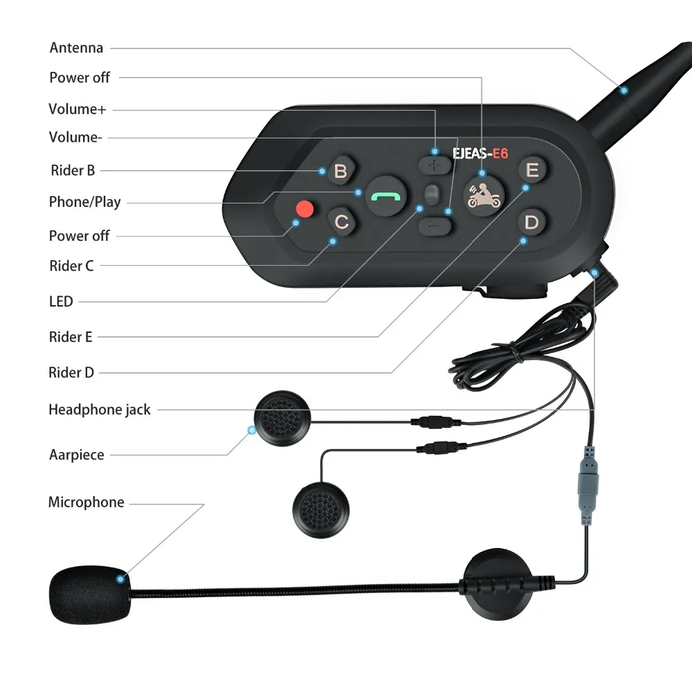 Ejeas e6 top intercom headset