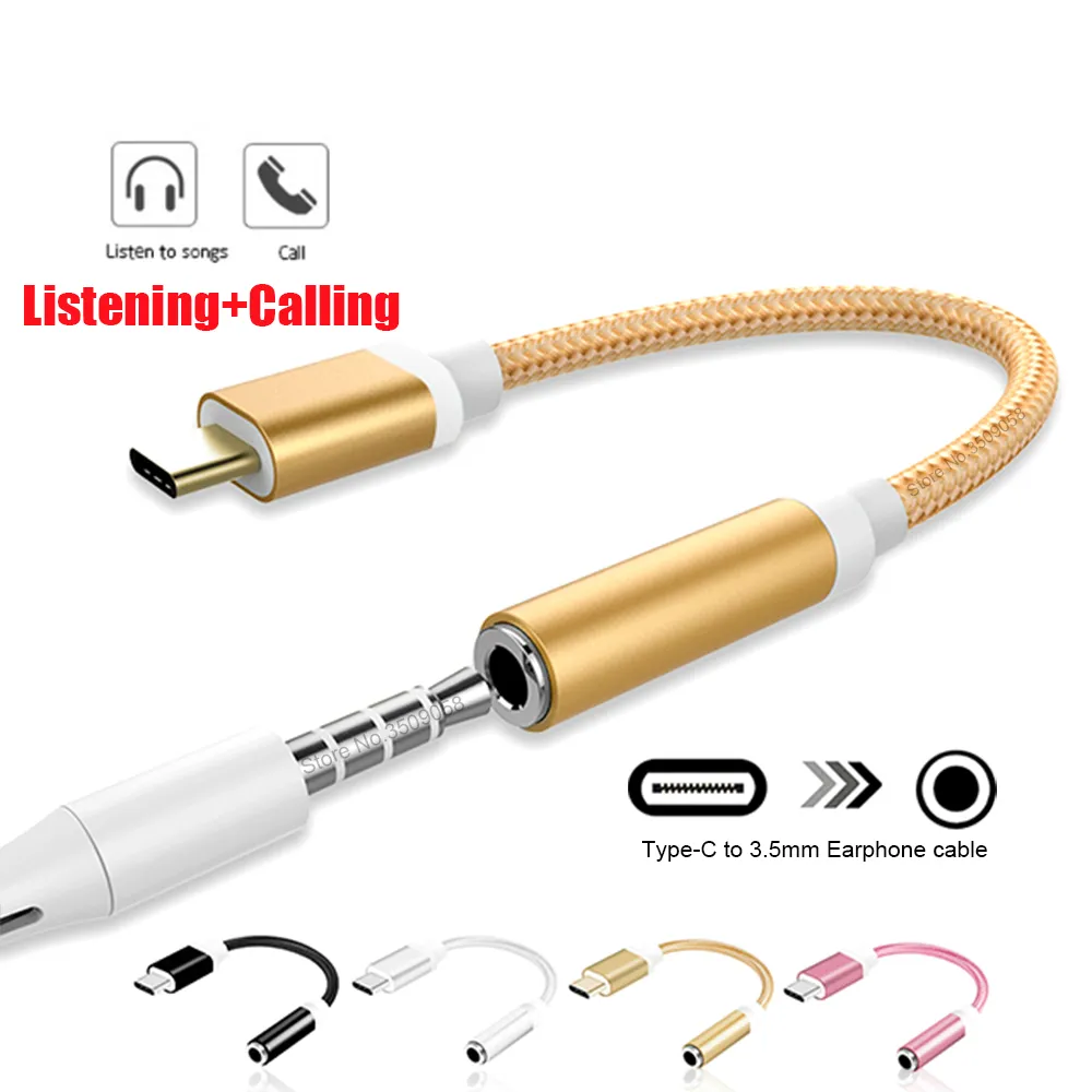 Type-C to 3.5mm 이어폰 케이블 어댑터 USB 3.1 Type C USB-C 남성 ~ 3.5 Aux Audio Female Jack for Samsung Huawei Xiaomi Mi 8 A2