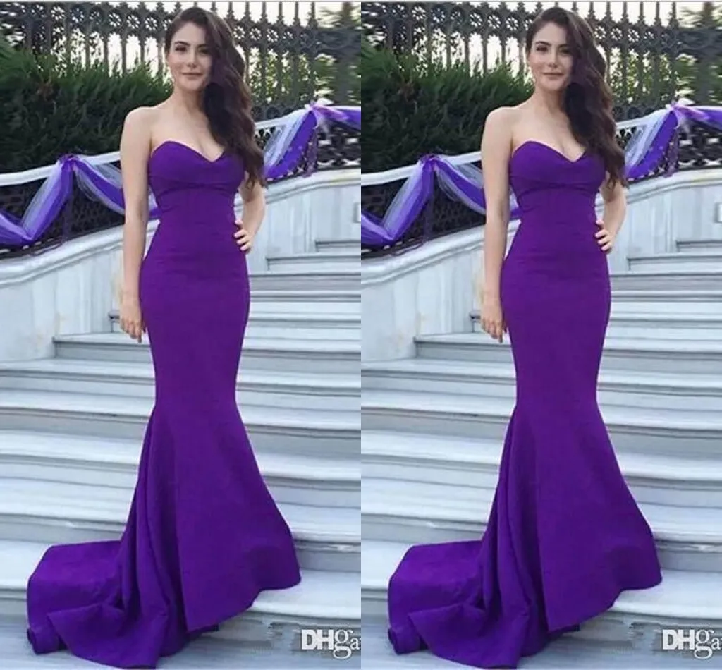 Simple pas cher Sexy violet sirène chérie longueur de plancher spécial Ocn robes de soirée robes de bal personnalisé